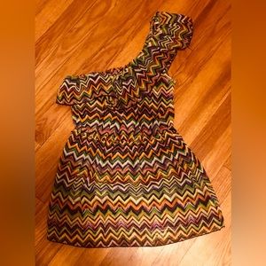 Speekless Brand, medium, sheer off shoulder top, elastic center